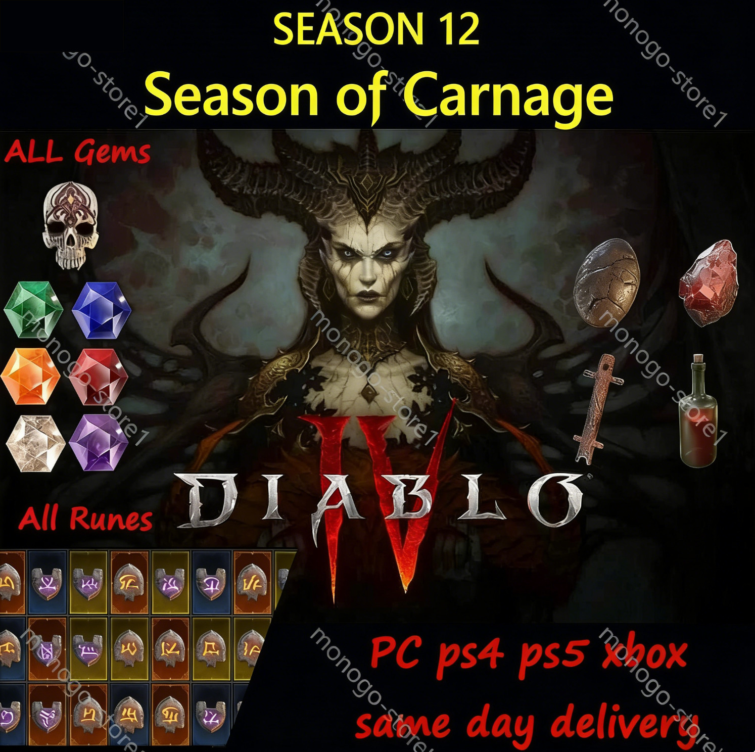 DIABLO 4🔥 SEASON 12🔥ALL LAIR BOSS MATERIALS (BLOOD/FEAR/HEART/HUSK/DOLL/AGONY)