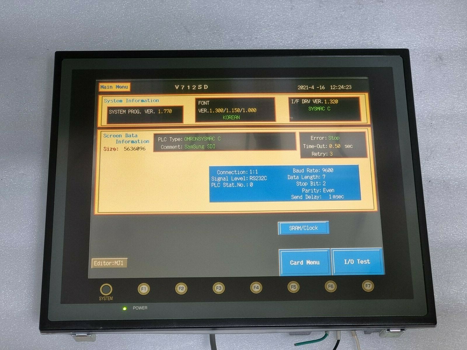HAKKO V712SD TOUCH SCREEN HMI GRAPHIC PANEL LCD 12" 24VDC