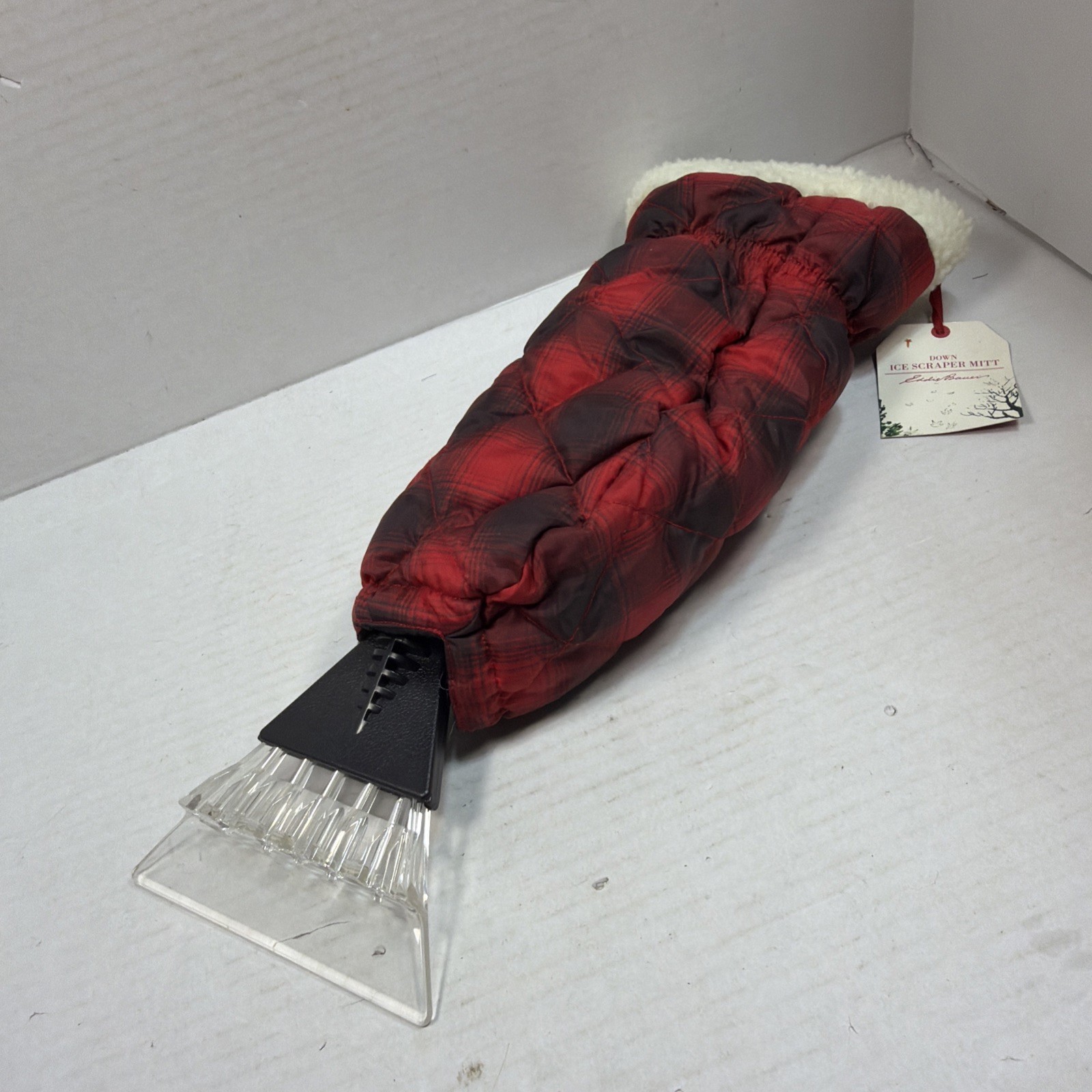 Eddie Bauer striped Goose Down Ice Snow car Scraper Mitt Glove Cover Insulated