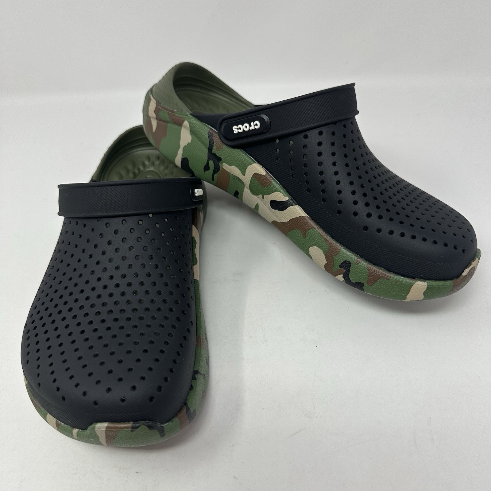Crocs Literide Men Size 6 Women Size 8 Black/Camo