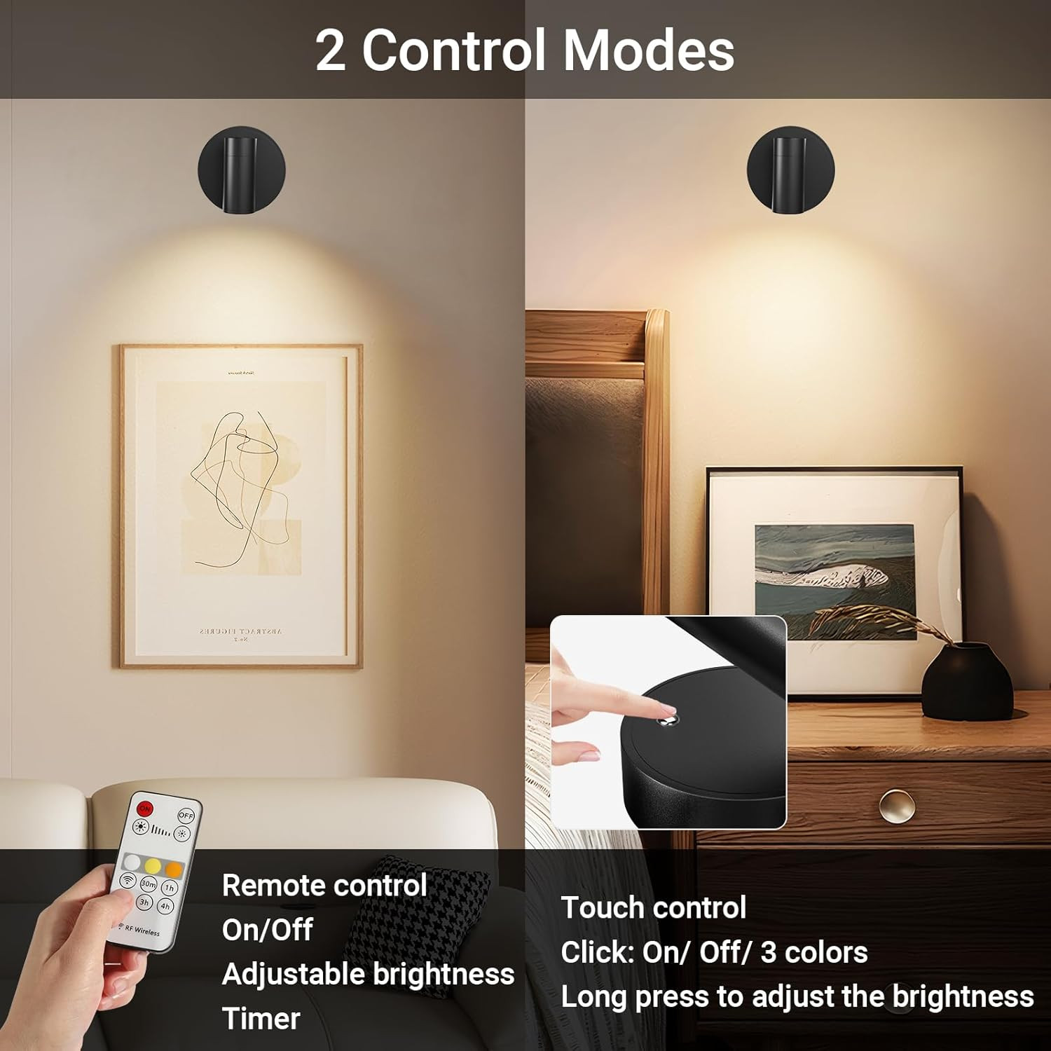 Spotlights Indoor, Wireless Uplighting Indoor with Remote Dimmable, Rechargeable