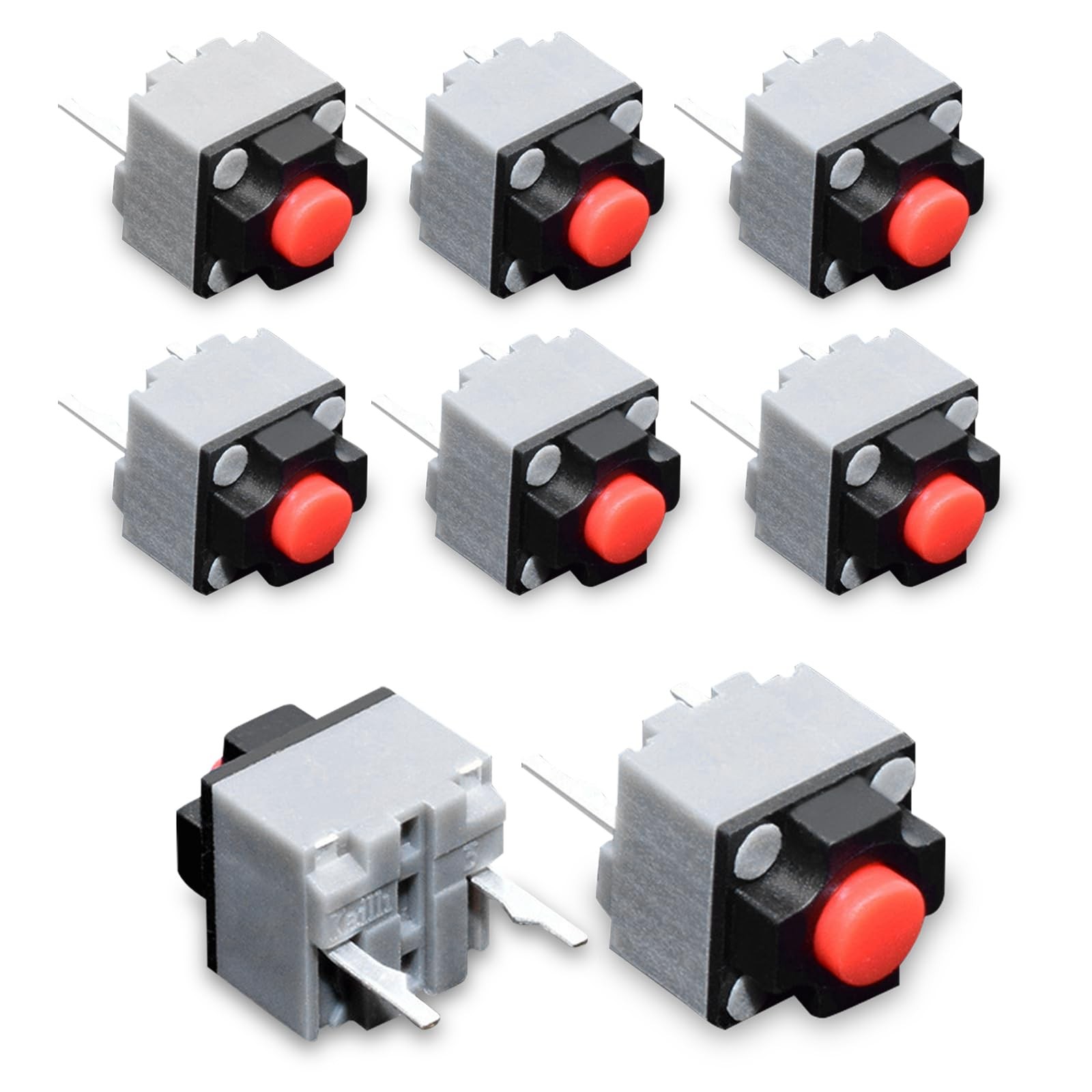 RUNJRX 6 Pcs Kailh Silent Mouse Micro Switch 6 * 6 * 7.3mm 6 Pcs, Red GMS6.0