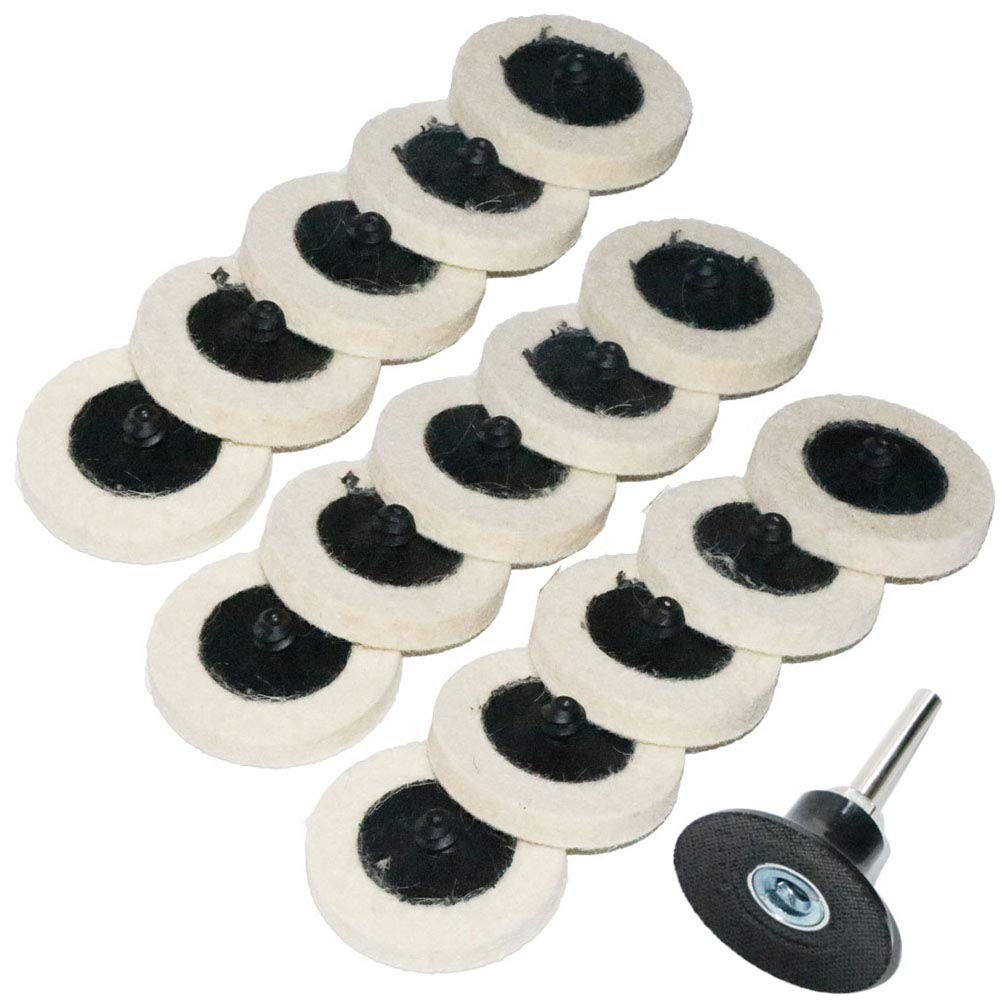 2 inch 15pcs Sanding Pad Wool Felt Quick Change Disc Roll Lock Surface Polishing