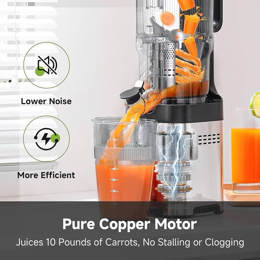 Cold press Juicer Machines with 5.2" Extra Self-Feeding