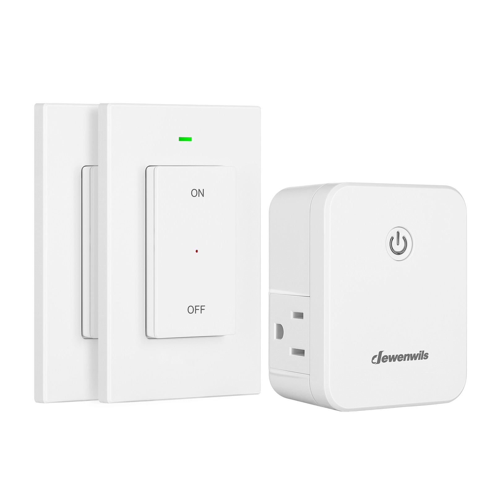 DEWENWILS Remote Control Outlet, Wireless Wall Light Switch 2 Side Outlets