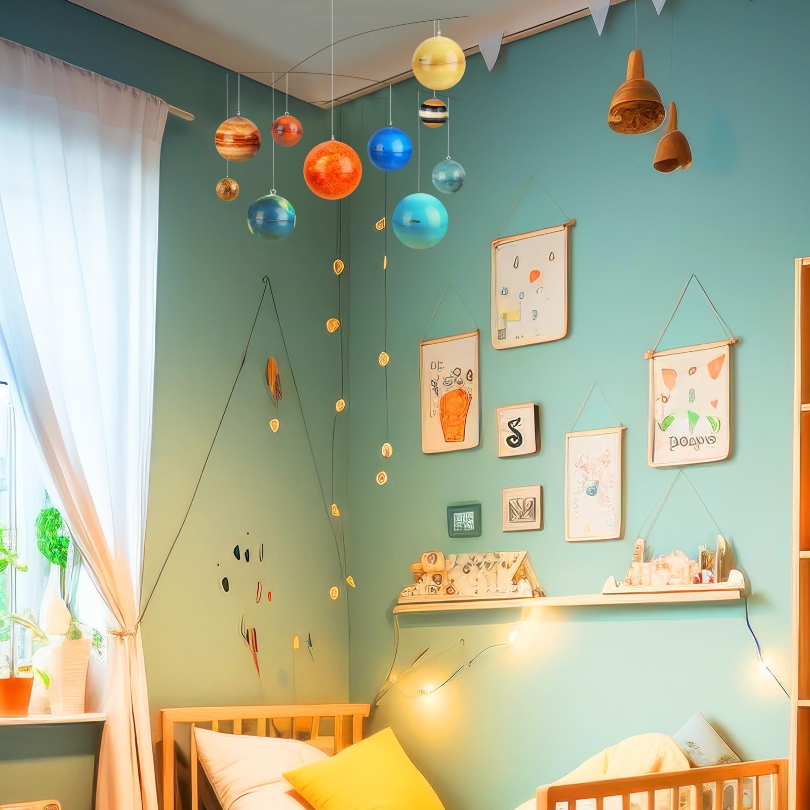 Hollowfly 3D Solar System Mobile Hanging Planets Solar System Decor Education...