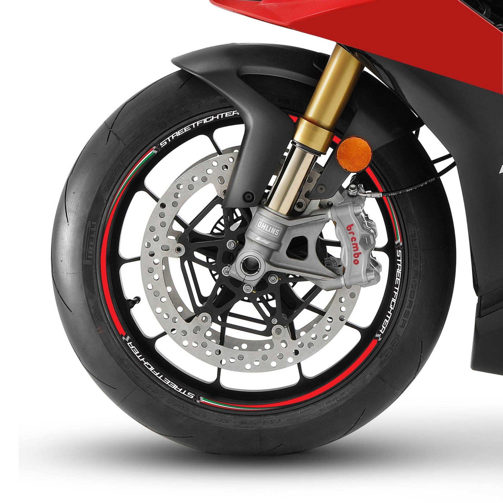 Stripes for 17 Wheels Compatible for Ducati Streetfighter - Red Italy