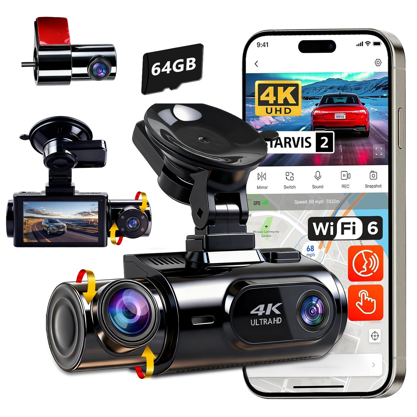 ** NEW 3-Channel Dash Cam | 4K + 2K + 2K | Wi-Fi | GPS | Blind Spot Detection |
