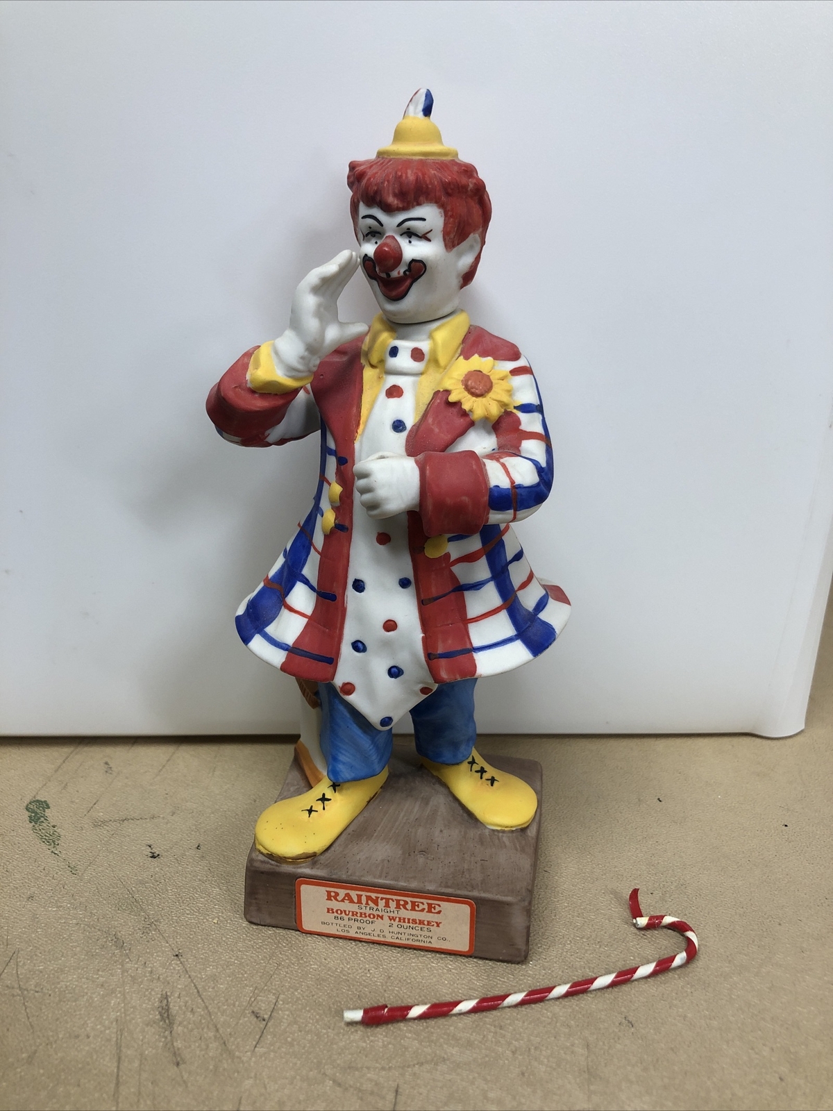Raintree Straight Bourbon Whiskey bottle Clown #5 from 1977 (empty)