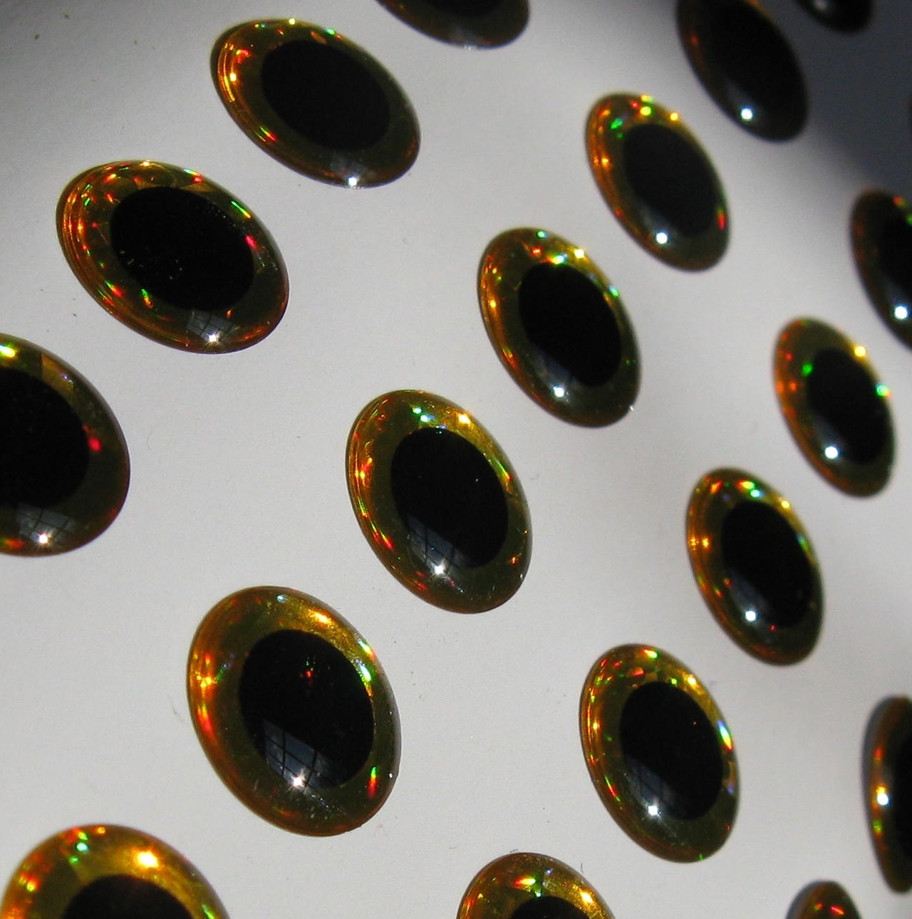 Gold Hologram Epoxy Eyes Fly Tying Lures Crafts - Lot of 540 7.5 mm