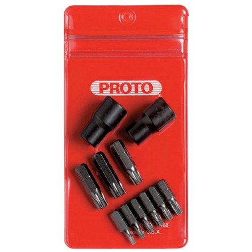Proto J5239P 11 Piece 1/4 & 3/8 Drive Torx Bit Set Tool Roll Holders