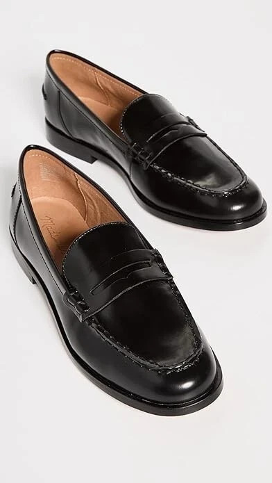 Women's Madewell Penny Loafer In Leather True Black New  Retail $148 SELECT SIZE