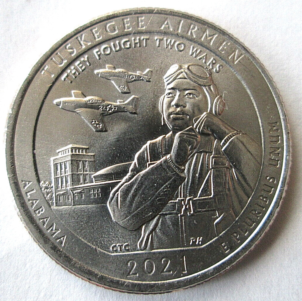 2021-P ATB CLAD 'TUSKEEGEE AIRMEN" REVERSE DIE CHIP ERROR ON GOGGLES, CIRCULATED