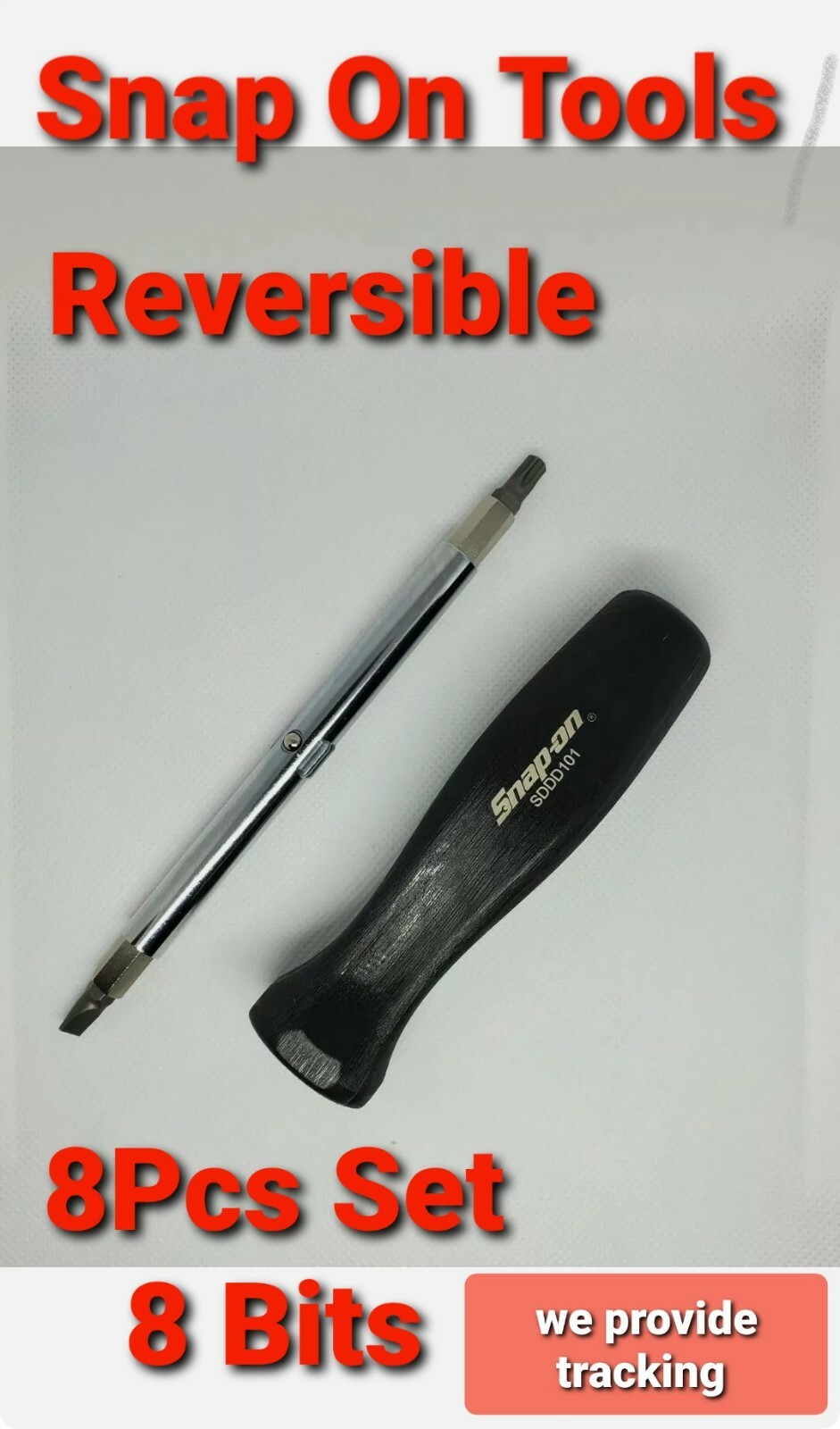 Snap on tools Reversible screwdriver 8 Pcs set, 8 Bits Torx Flat Philips SDDD101