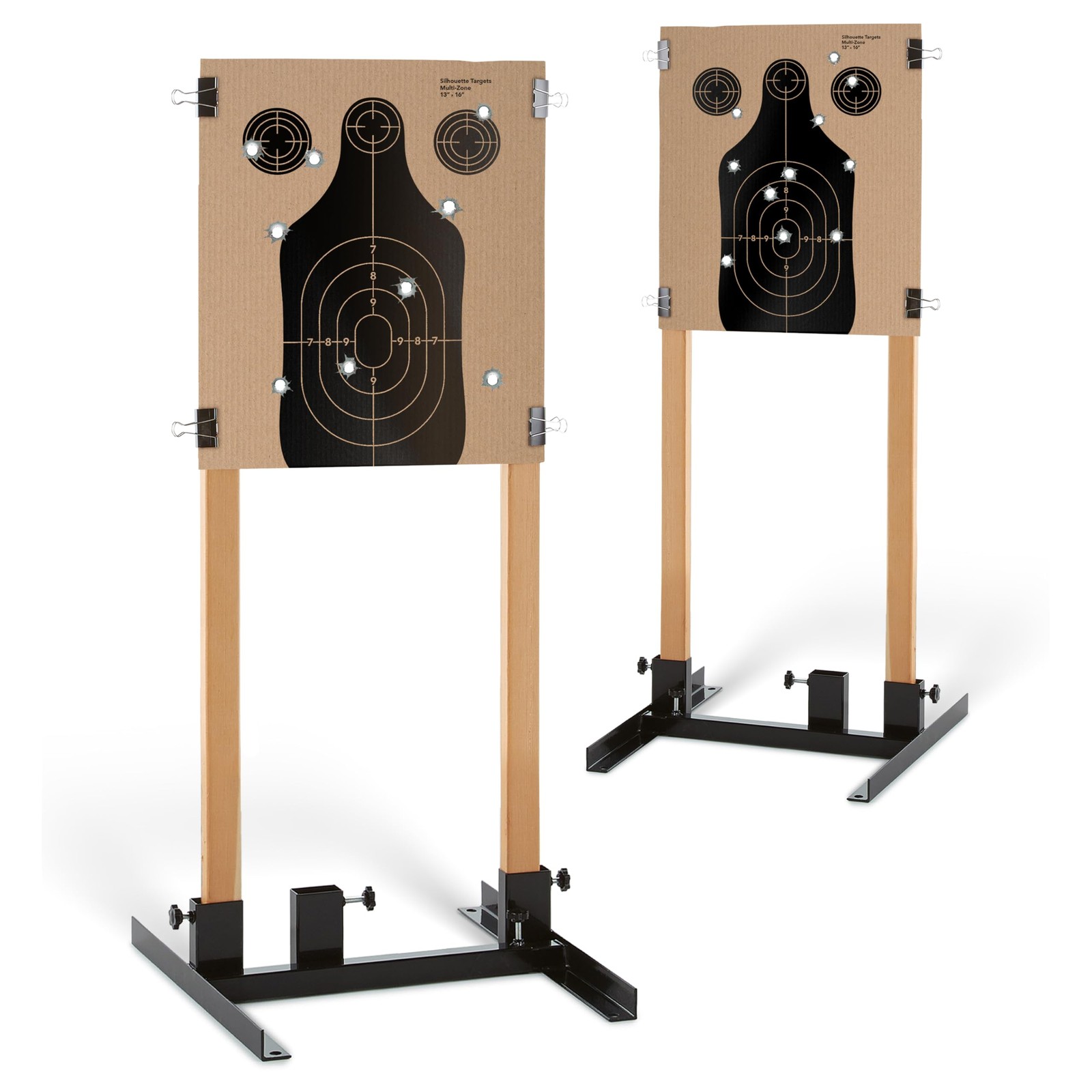 2 Pack Steel Target Stand Base for Paper Silhouette Shooting Targets, 8”  24”...