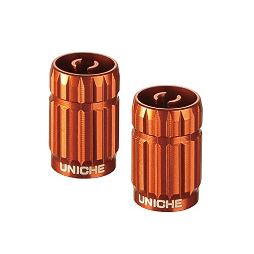 2-in-1 Valve Stem Caps with Valve Core Remover, Universal Tire Valve Orange
