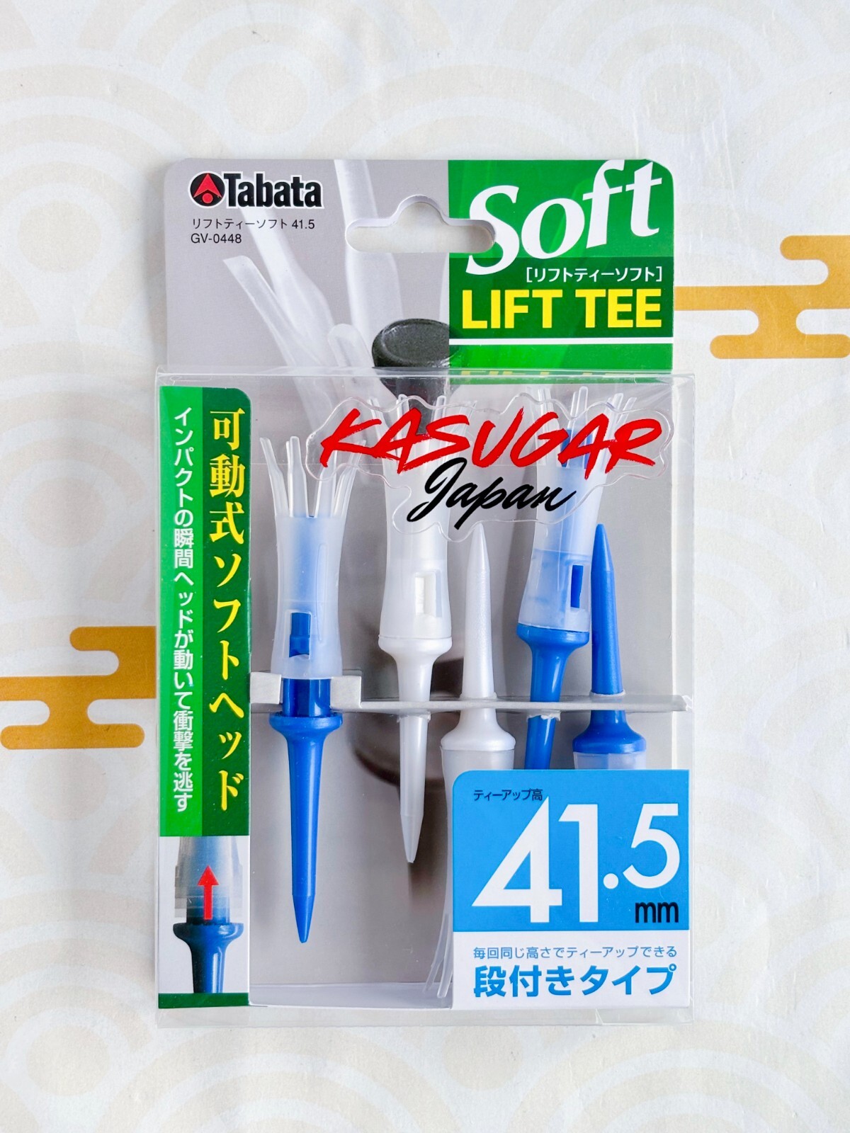 Tabata Japan Golf Tee Plastic Step Tee Lift Tee Soft Long 5Pack 41.5mm GV0448
