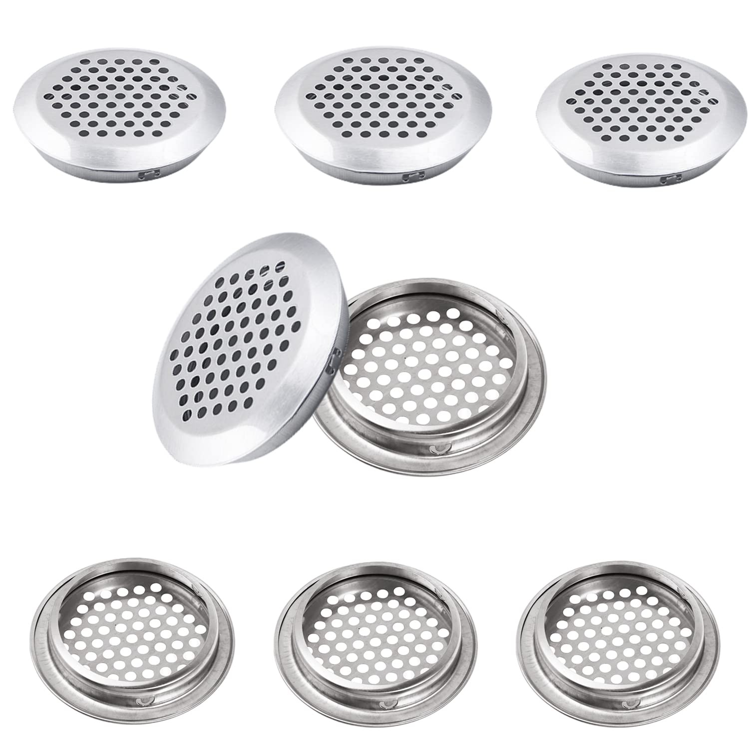 50 Pcs 2 inch Soffit Vents Round, 53mm Stainless Steel Circular Air Vents Mes...