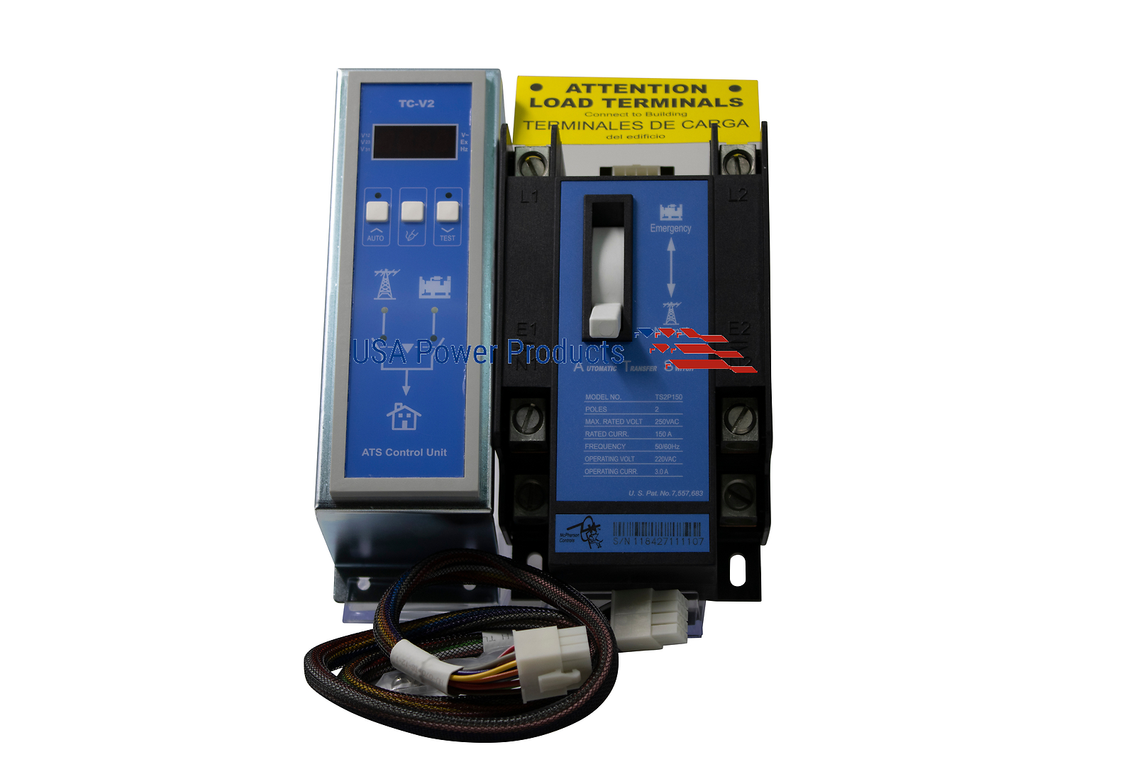 TCS2PC150-22M Transfer Switch | 150 Amps | 2 Poles | 1 Phase 240/120 Volts | ATS