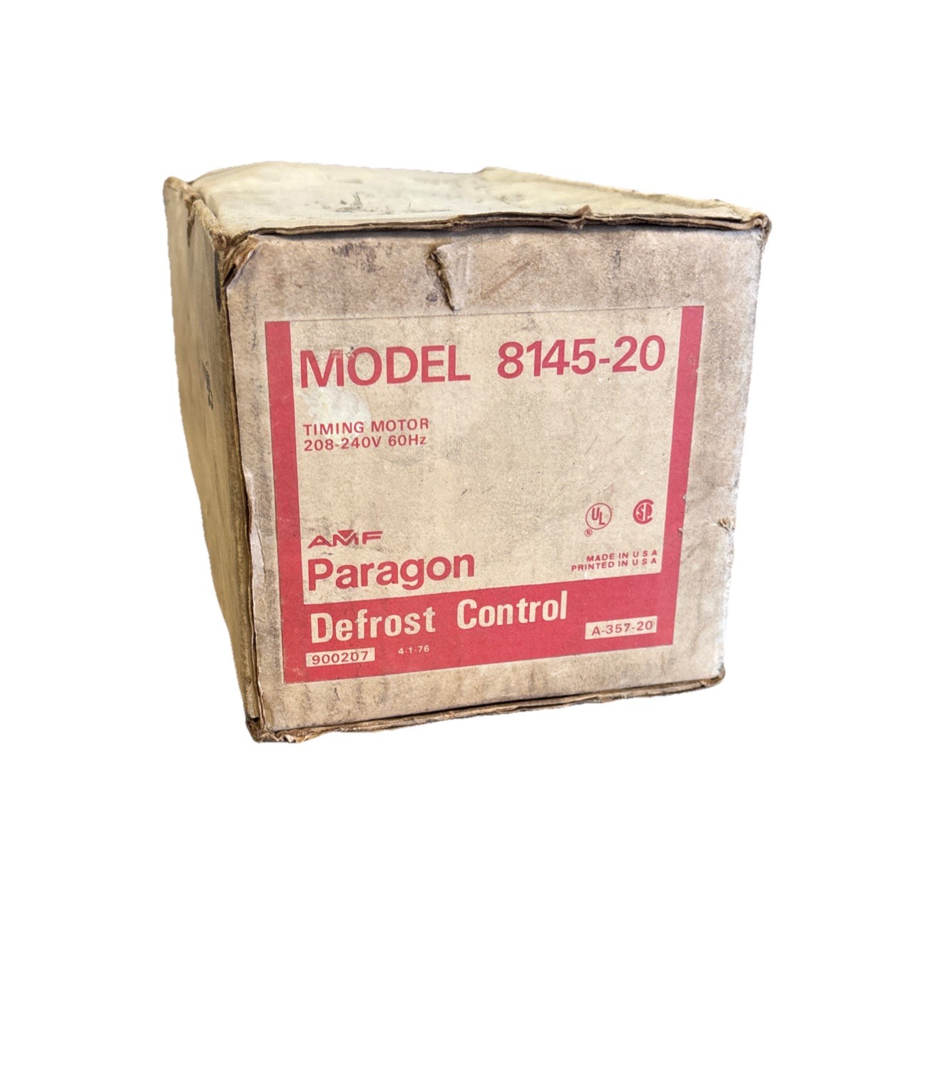 Paragon MODEL 8145-20 D-FROST-O-MATIC CONTROL. 40A.208-240VAC. 60Hz New In Box!