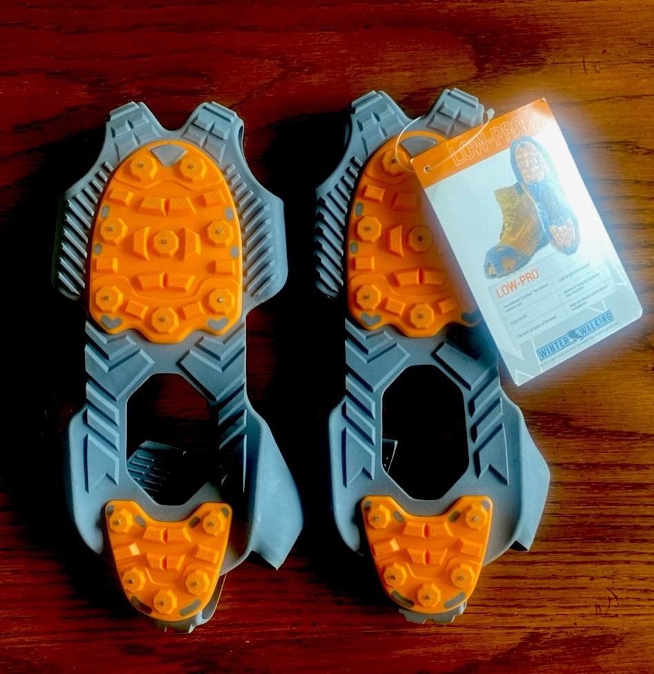 Winter Walking Low-Pro Ice Cleats JD6610 Tungsten Studs Traction Gray Size Large