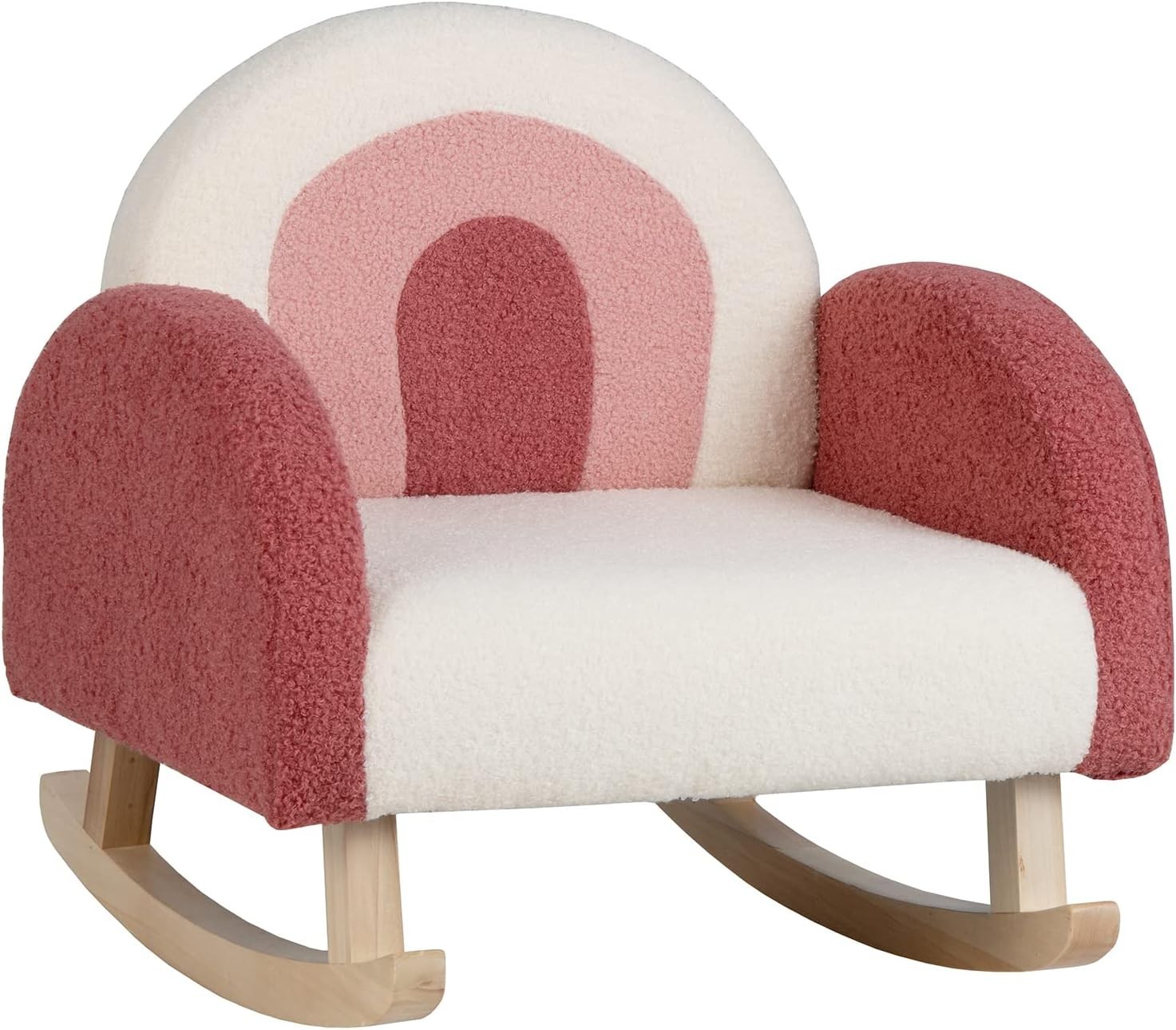 Durable Red Plush Rocking Chair for Kids - Stylish Armchair for Reading & Play