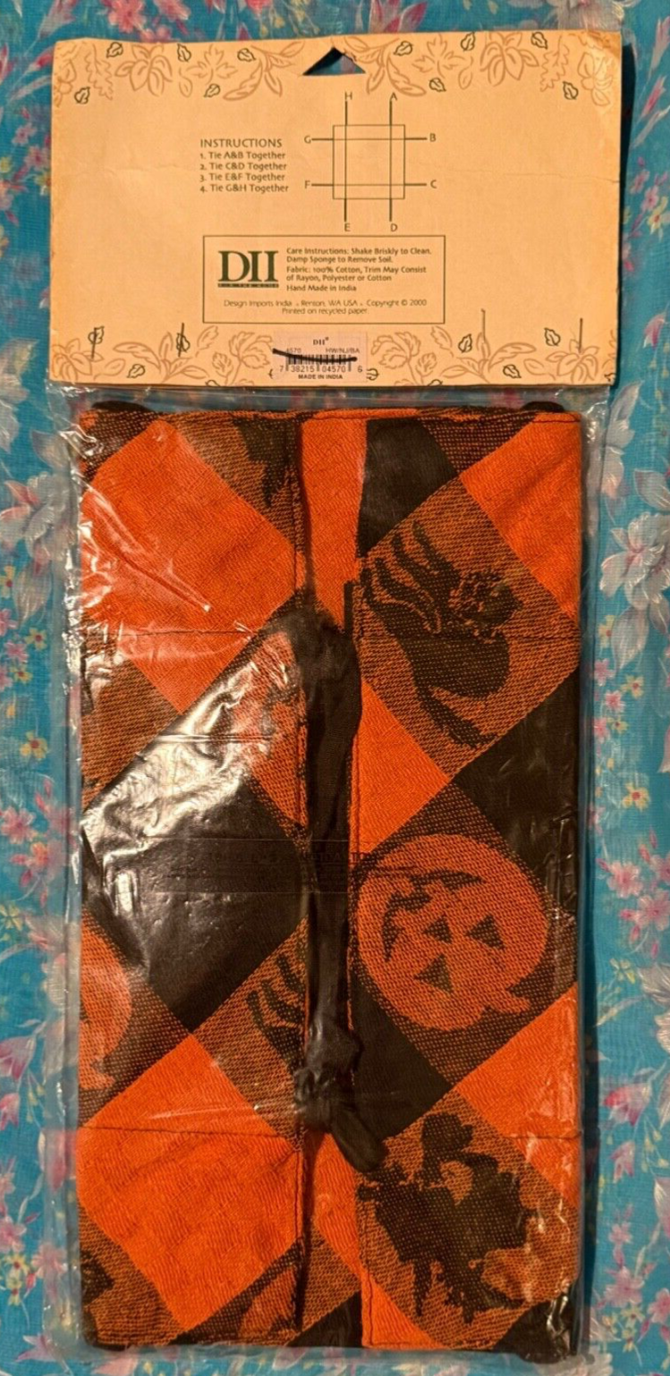 Halloween Fabric Basket for Bread Fruit Eggs Pegs Sweets