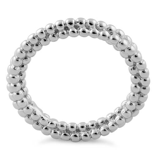 925 Sterling Silver Three Pebble Ring
