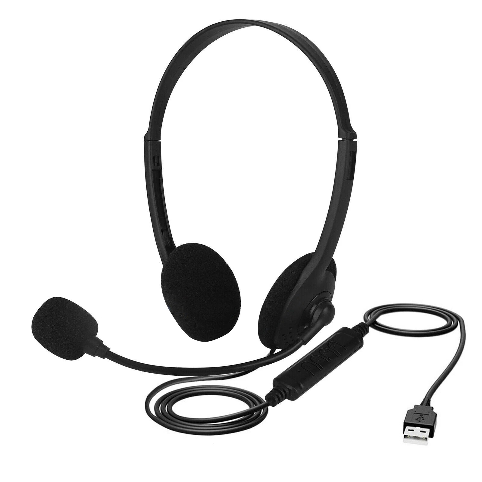 Lightweight Computer Headset With USB Connector For Call Center Use Work Office