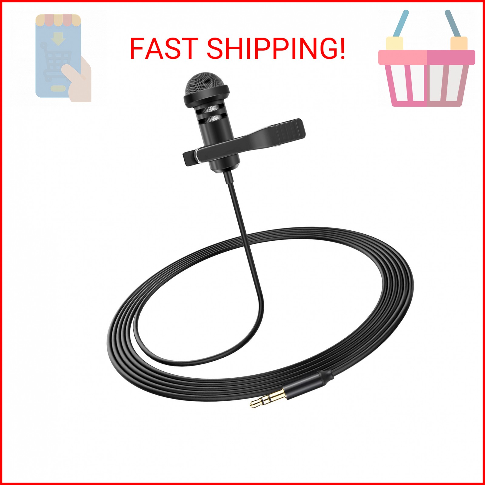 weishan Media Mod Mic for GoPro HERO11 10 9 Black Action Camera, Lavalier Lapel