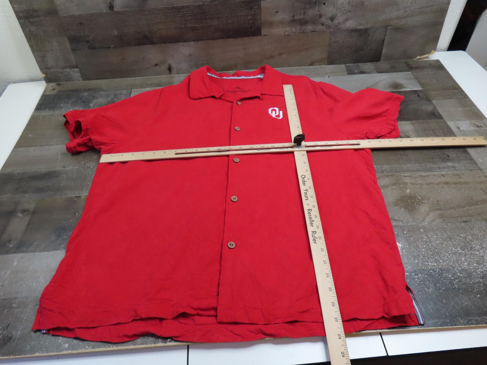 Oklahoma Sooners Shirt Mens XL Red Tommy Bahama NCAA Football Silk Button Up