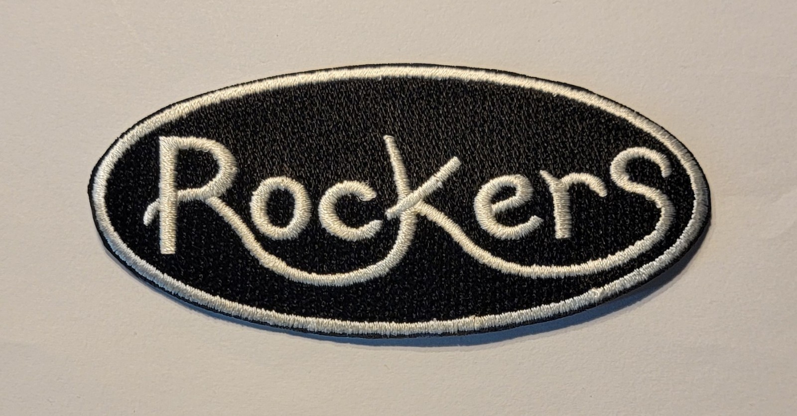 Rockers oval patch. Sew on. 4 inch.  Triumph Cafe Racer Ton Up Norton NEW Nice