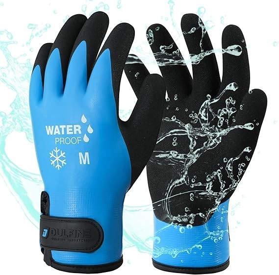 "Guantes térmicos impermeables de invierno, doble látex, forro cálido, KG145. "