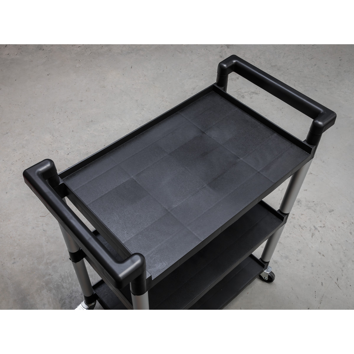 Sealey 3-Level Workshop Trolley With 30kg Capacity Per Shelf Black/Silver CX308