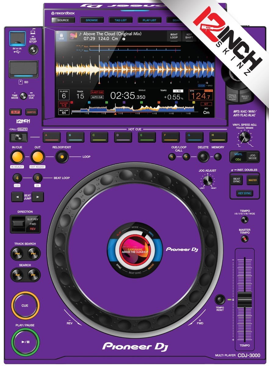 AlphaTheta CDJ-3000X Skinz  (pair) - purple