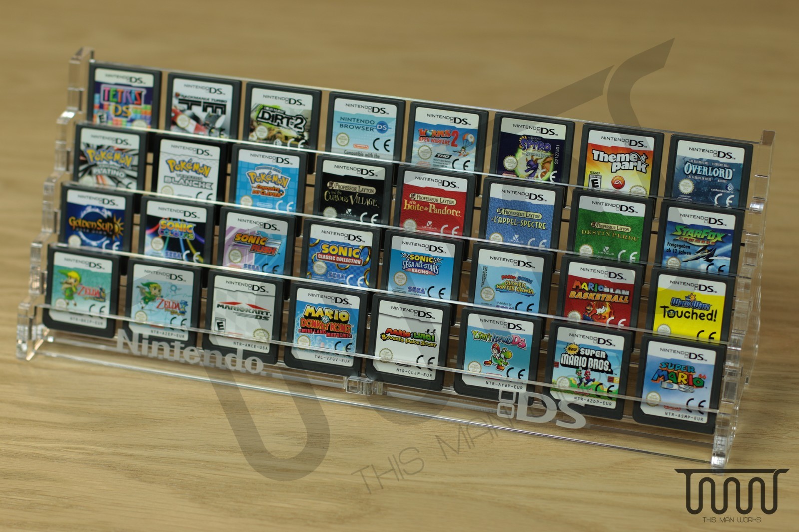 4 Tier Acrylic Display Stand for Nintendo DS and 3DS 32 Cartridges