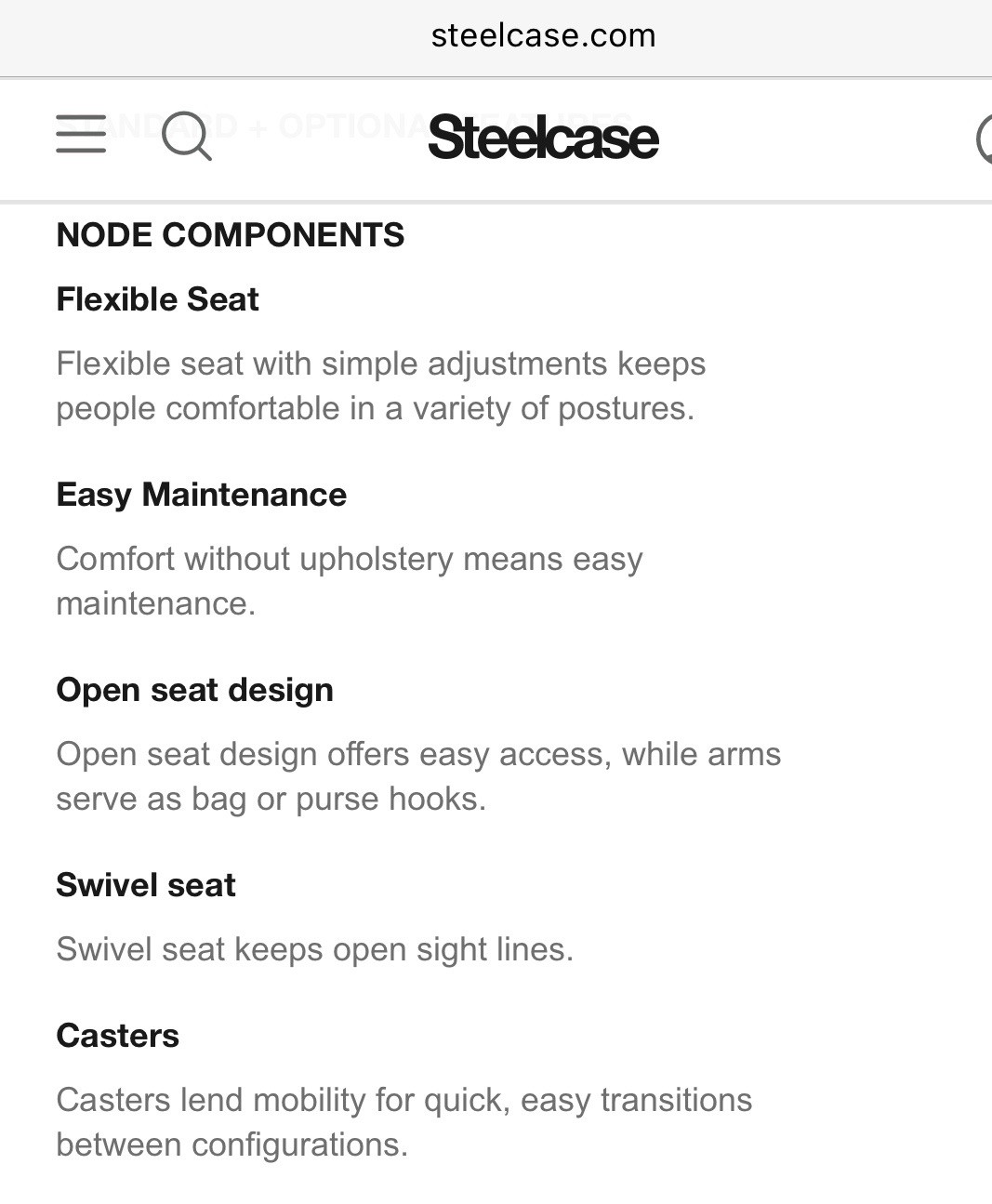NIB STEELCASE NODE MULTIPURPOSE CHAIR Tripod Base - MODEL 480120 CHILI