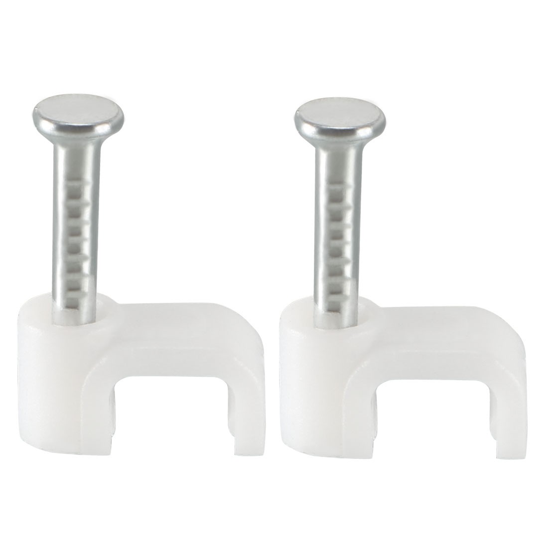 200pcs Flat Cable Clip Nail Coaxial Tacks Wire Clips 5mm White