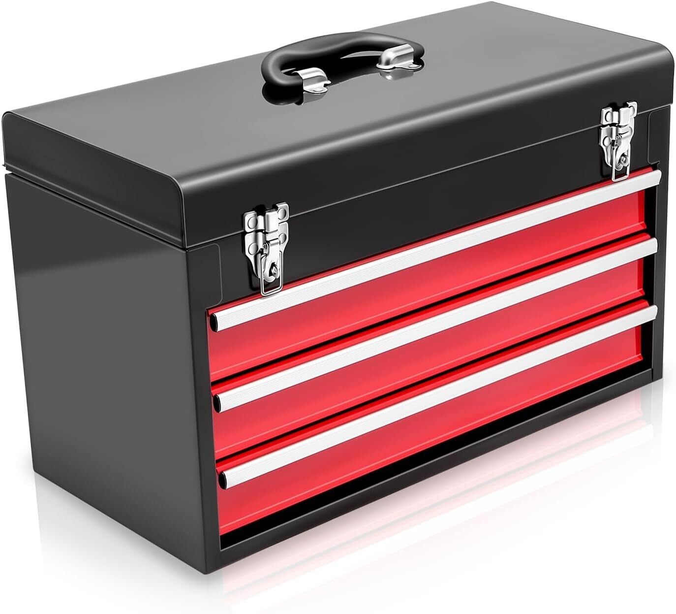 Steel Portable Tool Box 3 Drawer Top Storage Toolbox with Lockable