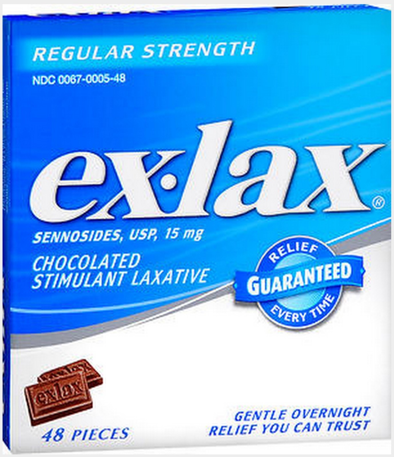 Ex Lax Chocolate Pieces Regular Strength 48 ct ^^