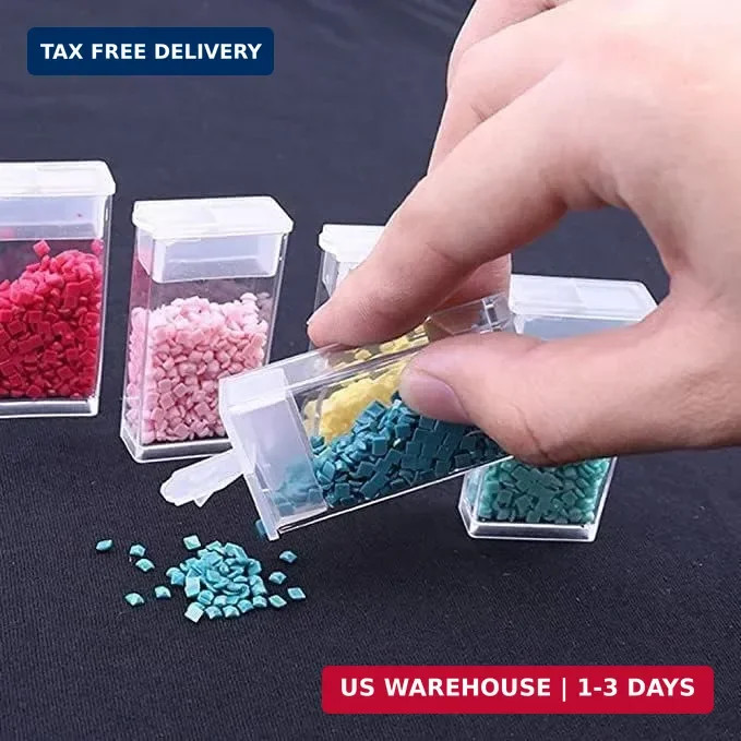 100Pcs Plastic Flip Top Seed Bead Small Storage Containers 2x1 Rectan