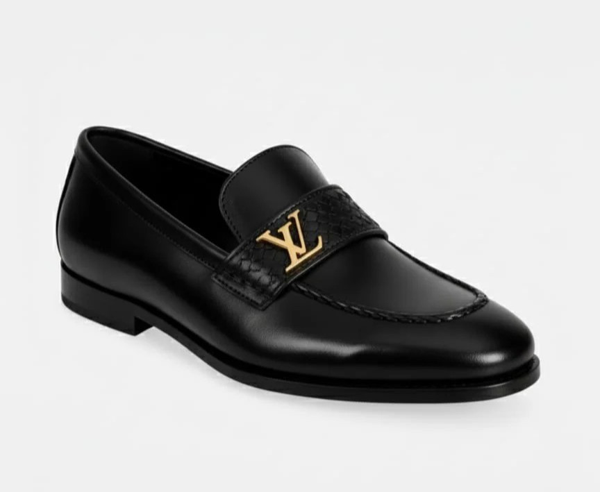 Men's Handmade Leather Shoes, Fashion Loafers, Black Formal Dress Shoes Men's