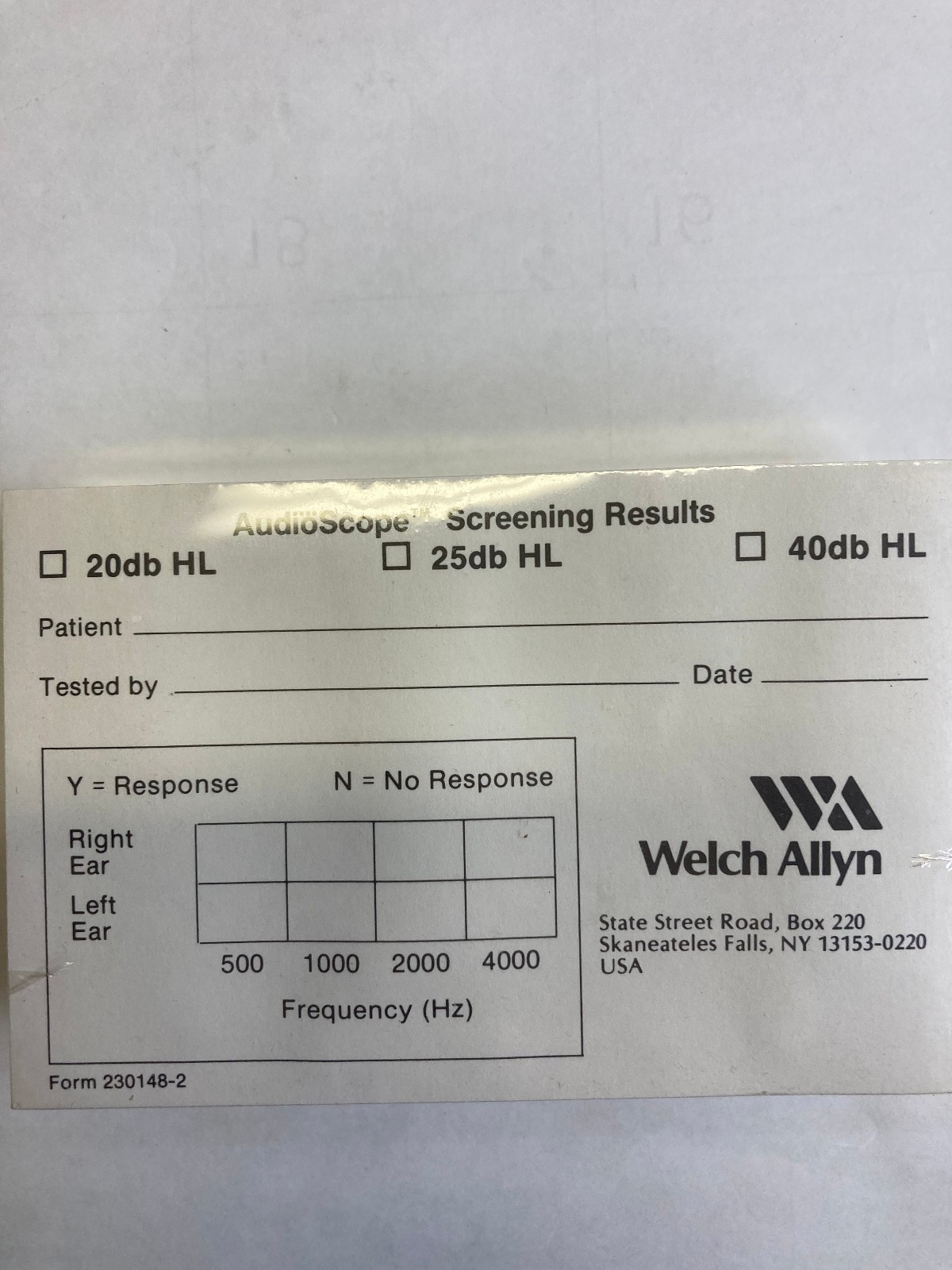 Welch Allyn 55230 Audioscope Audiometer Recording Pads/10 packs of 50 Per carton