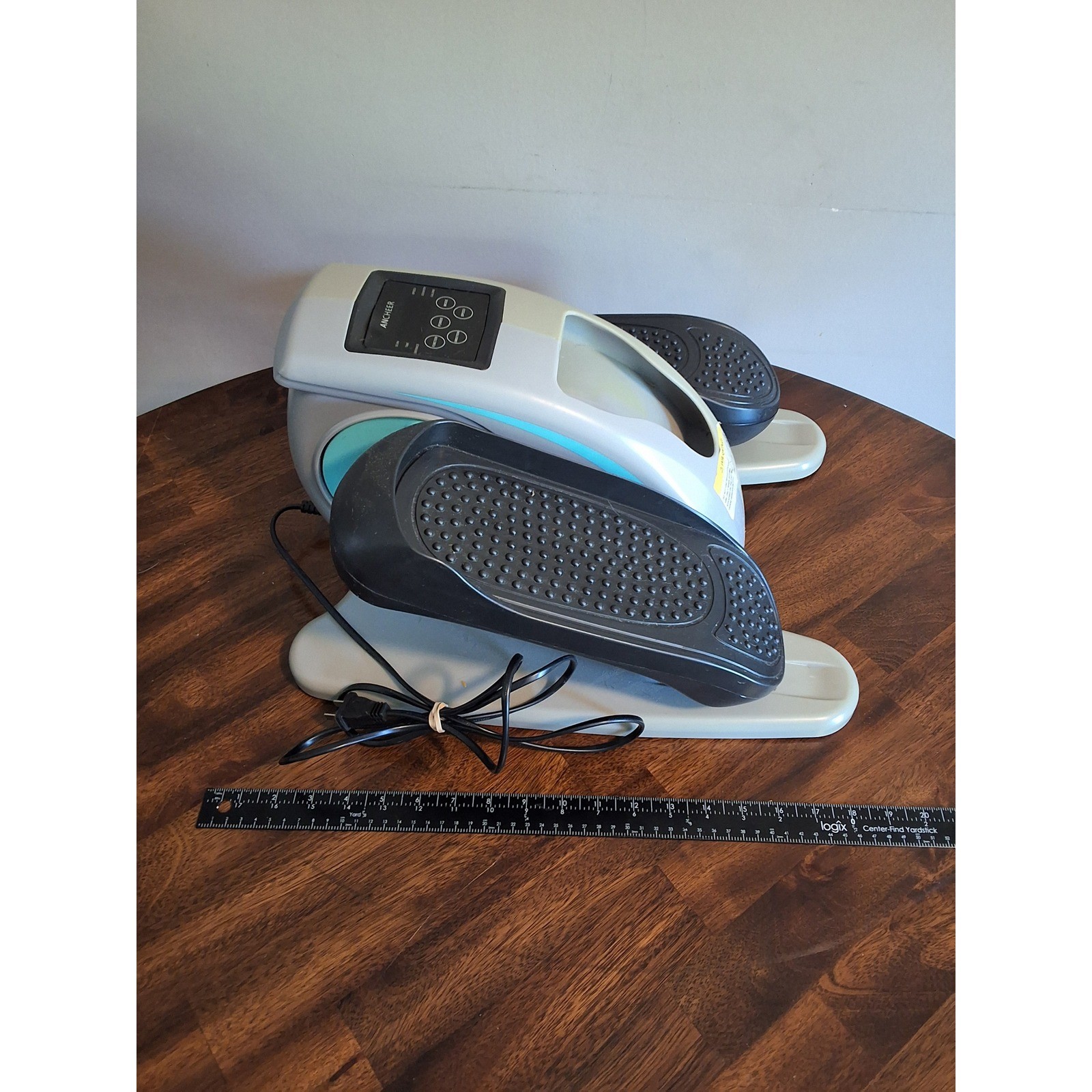 ANCHEER Under Desk Elliptical Machine Electric Pedal Exerciser Silver Black