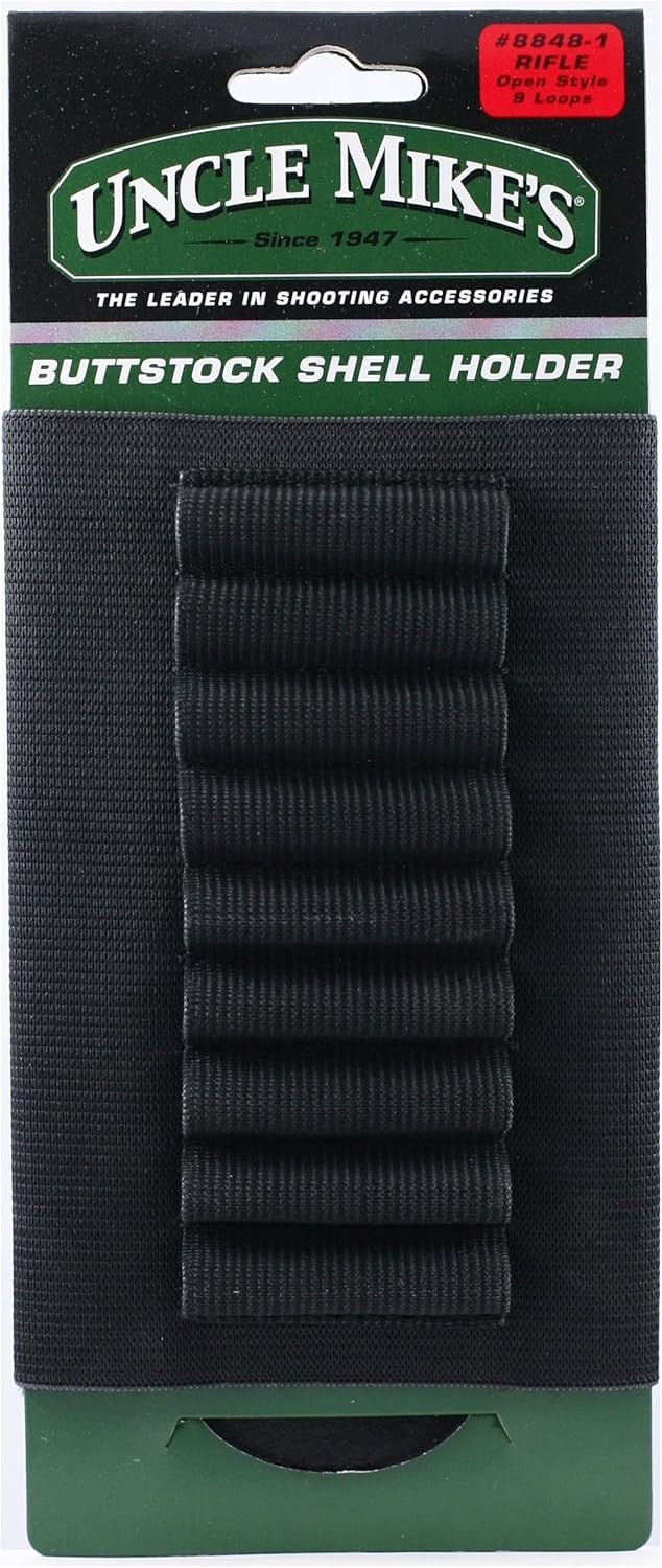 MICHAELS RIFLE BUTTSTOCK CARTRIDGE CARRIER 9-LOOP BLACK