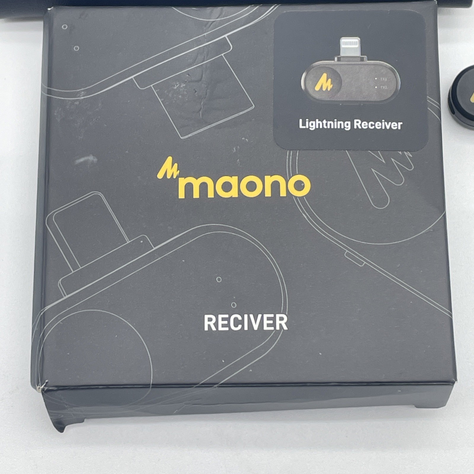 Maono PD200W Wireless Lightning Microphone Receiver for Apple iPhone/iPad Black