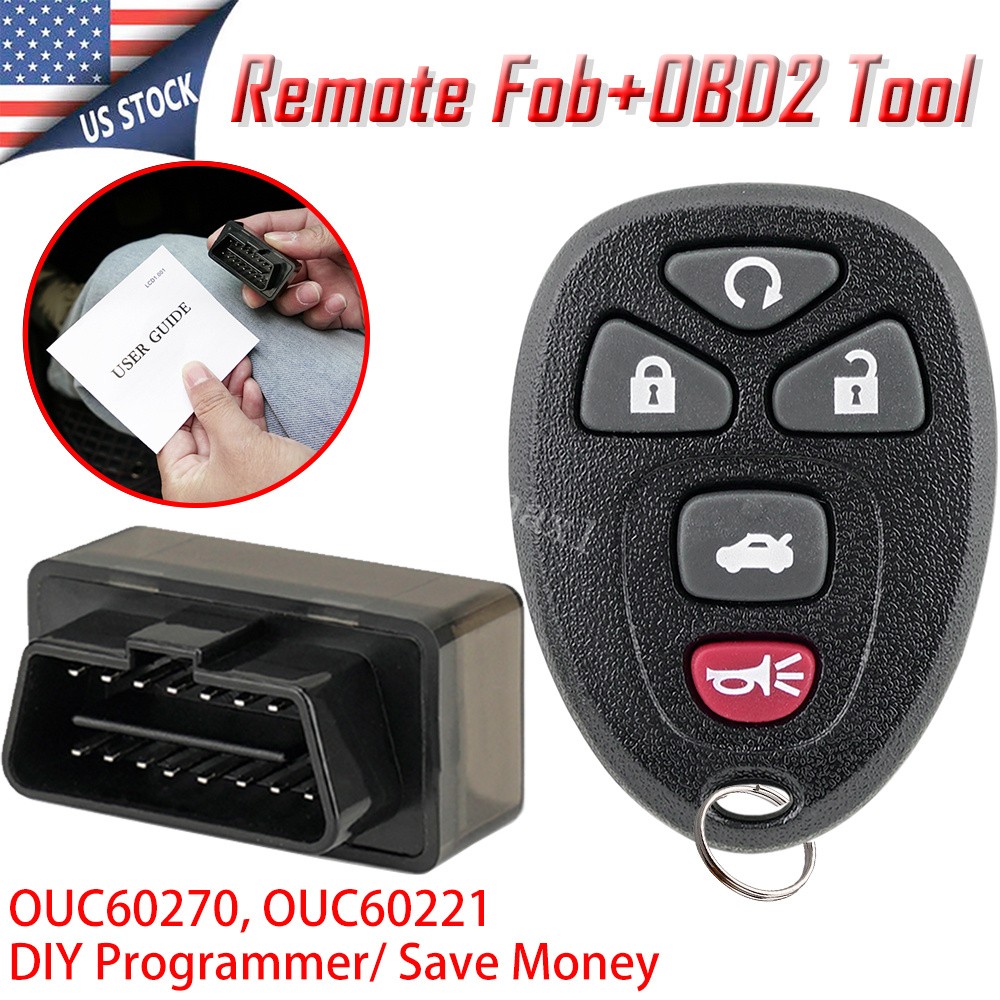 5 Button Remote Start Car Key Fob +Programmer DIY for Chevrolet Impala 2011-2016