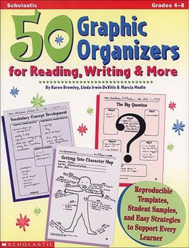 50 Graphic Organizers for Reading, Writing & More (Grades 4-8) - VERY GOOD