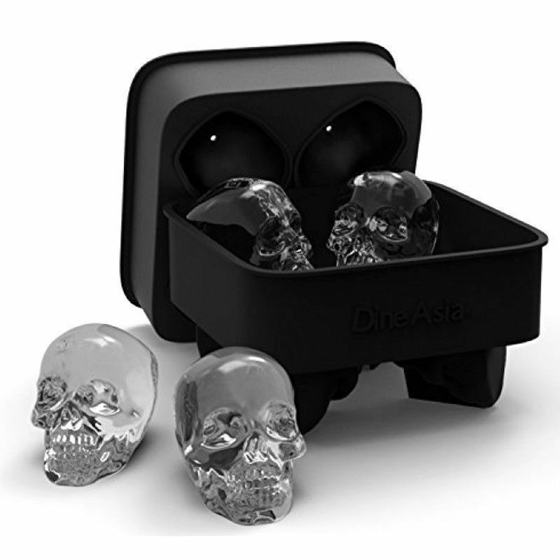 Spooky Skull Ice Cube Tray - 4 Cavity Halloween Party Drink Mold