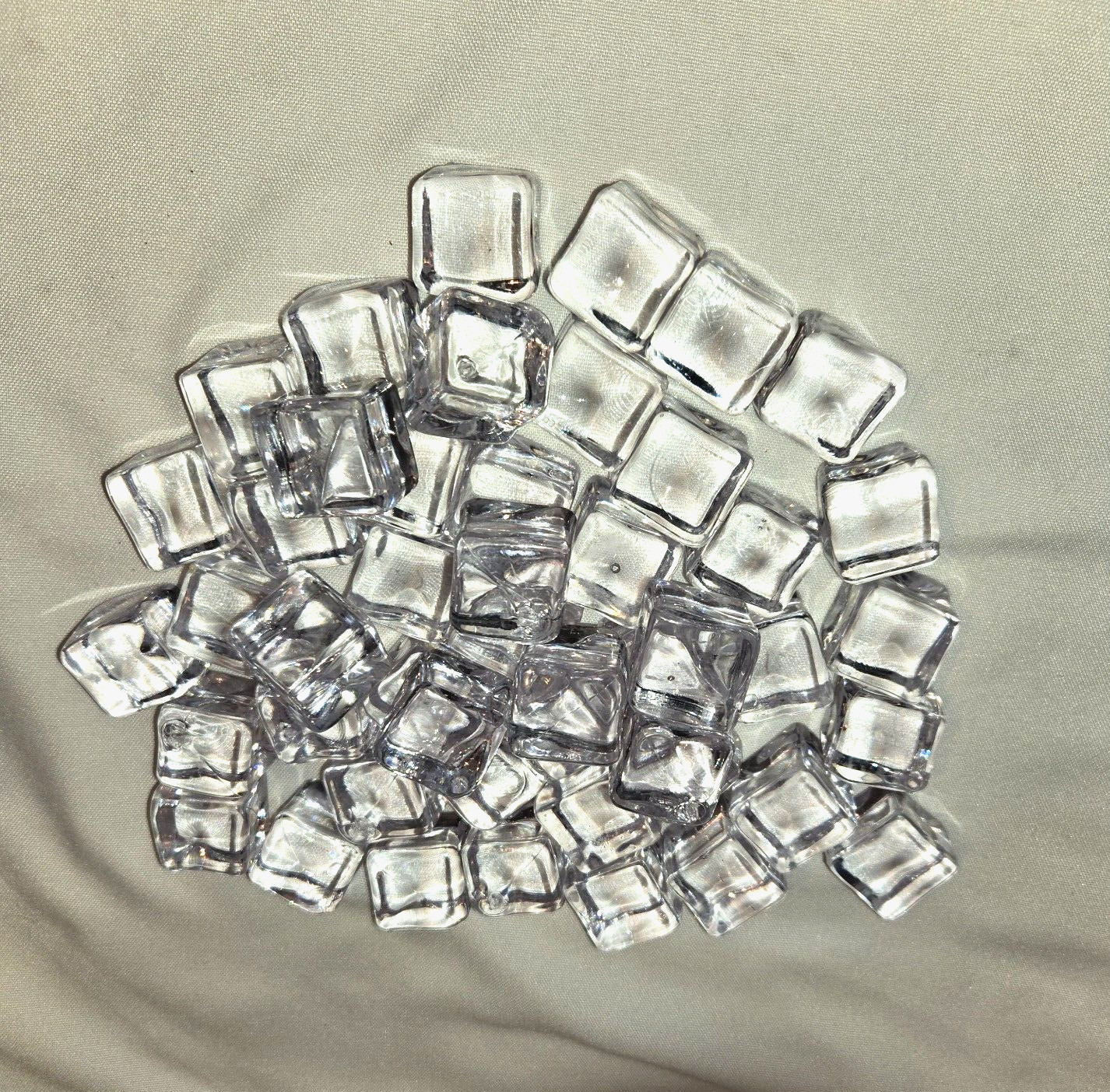 LOT OF 47 1 INCH SQUARE ACRYLIC ICE CUBES